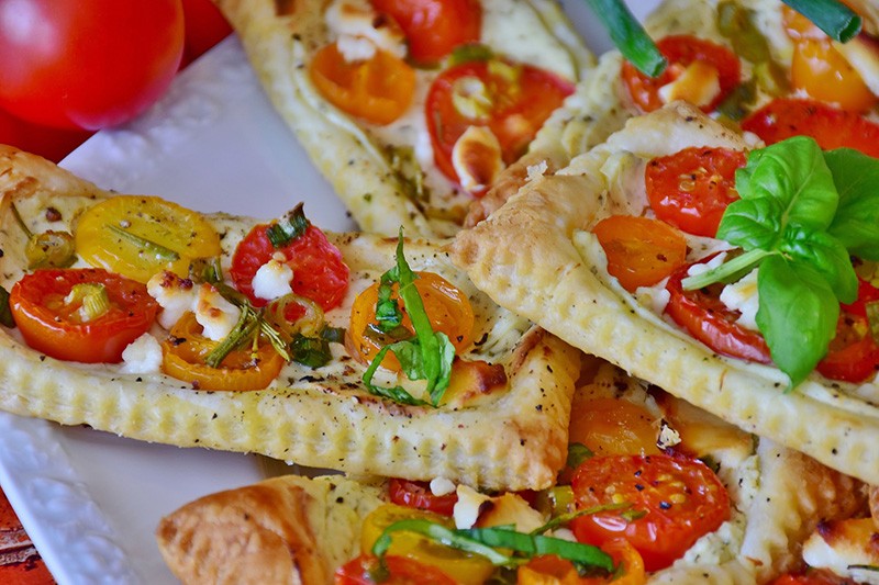 Plaattaart met gegrilde groente en feta